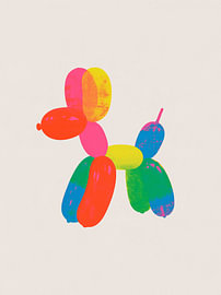 Balloon Dog – Neon Pop Art Poster by Marco Müller-Vo