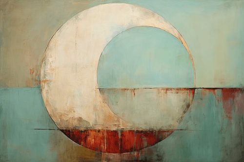 Modern and abstract in green and red