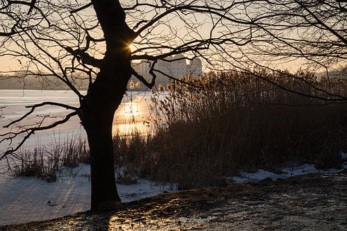 Winterzonsondergang bij kasteel Moritzburg 2