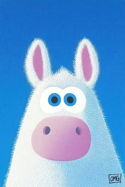 Fluffy Donkey | Pink Nose Wonder von OMG Art