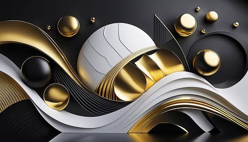 Goud met wit en zwart ontwerp