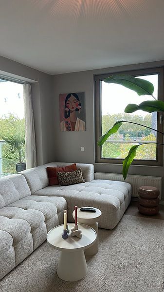 Colourful, modern and abstract portrait