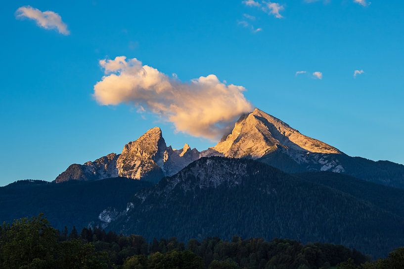 Gezicht op de berg Watzmann in het Berchtesgadener Land van Rico Ködder
