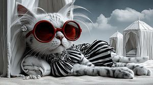 Beach Diva Cat in Streifen