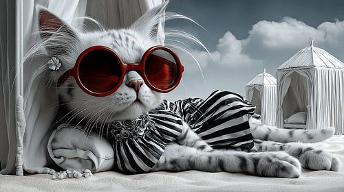 Beach Diva Cat in Streifen