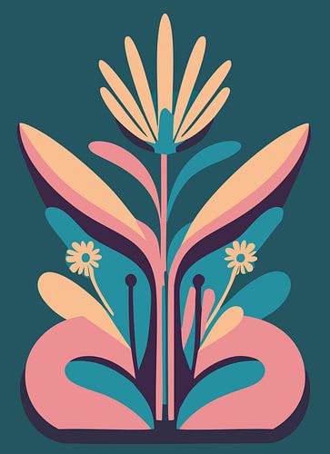 Retro Plant met vrouwelijke vormen