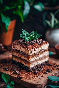 Delicious chocolate tartlet with mint by Poster Art Shop