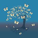 Levensboom met koolwitjes vlinders van Bianca Wisseloo thumbnail