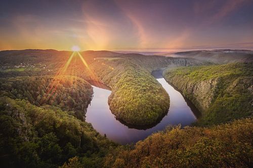 Vyhlídka Máj, de groene bocht in rivier de Moldau