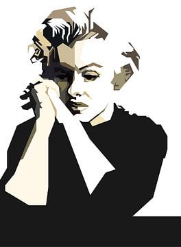 Marilyn Monroe Zwart Wit van Artkreator