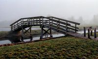 Zuiderburen Leeuwarden Brücke im Nebel