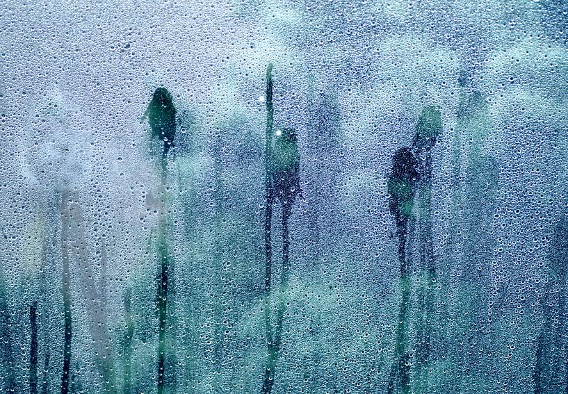 Raindrops on a window by Birgitte Bergman