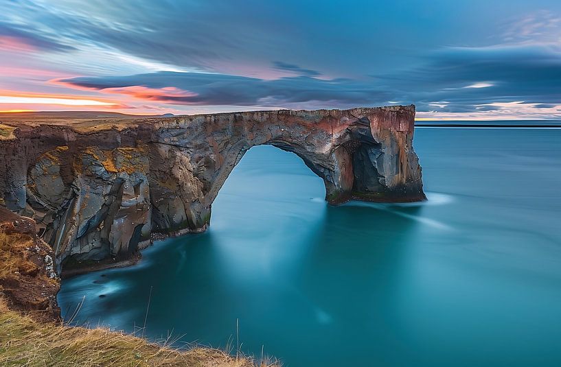 Dramatische Küste im Sonnenfall von fernlichtsicht