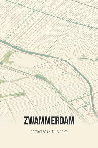 Alte Karte von Zwammerdam (Südholland)