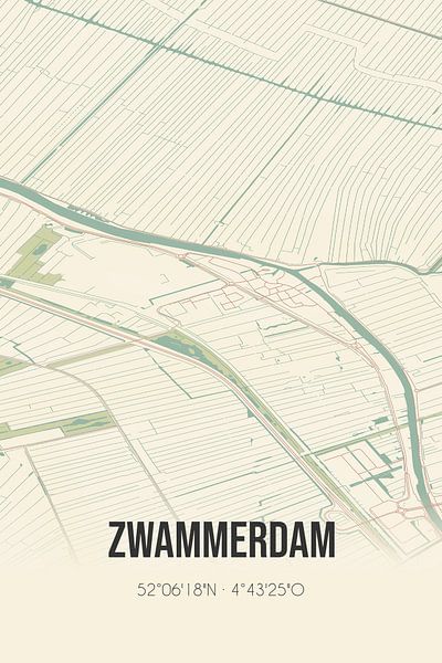 Vintage map of Zwammerdam (South Holland) by Prints of Place