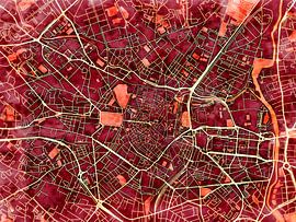 Karte von Montpellier centrum im stil 'Amber Autumn'