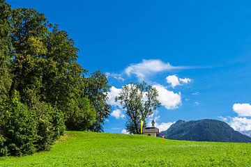 Gezicht op de kapel van Kirchleitn in Berchtesgadener Land