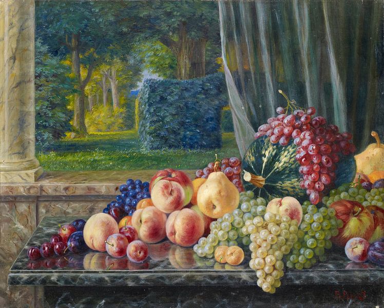 Stillleben mit Früchten, Burkhard Flury von Meisterhafte Meister