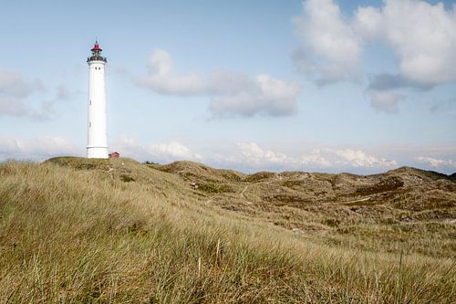 Vuurtoren in de duinen van Denemarken