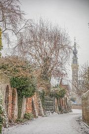 Veere in the snow with the carillon by anne droogsma