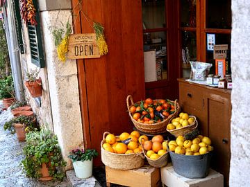 Winkeltje met sinaasappels en citroenen van Judith van Wijk