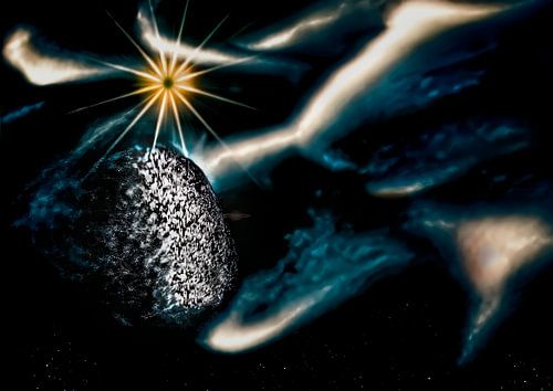 Draußen im Weltraum.