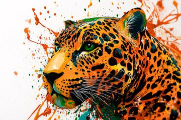 Kleurrijk luipaard met oranje tinten van Imperial Art House