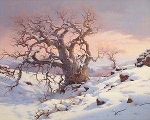 Tanzende Zweige Silhouette | Winter Natur Kunst