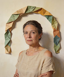 Woman Beneath an Arch of Paper Leaves by OEVER.ART