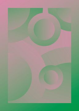 Psychedelisch Abstracte Cirkels - Zachte kleur V2 van Pim Haring