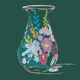 Vase à fleurs avec des fleurs sauvages sur Mascha Siekkötter