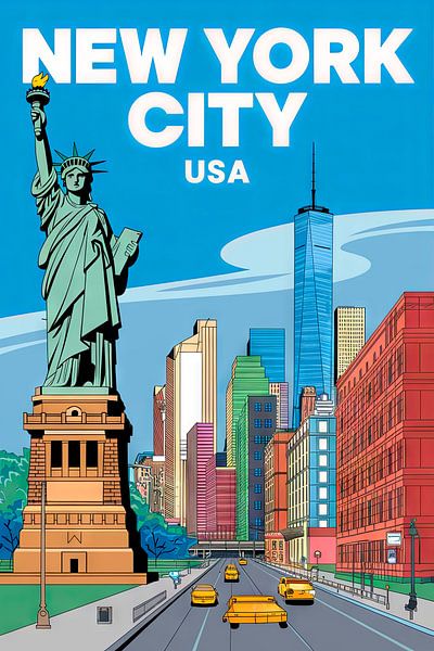New York City, USA by Poster Art Shop