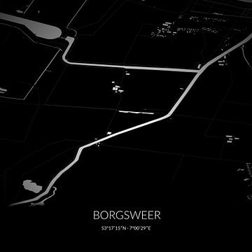 Carte en noir et blanc de Borgsweer, Groningen. sur Rezona