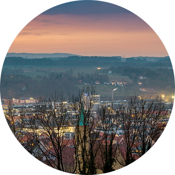 Historische oude stad Ravensburg in de schijnwerpers van Panorama-Rundblick