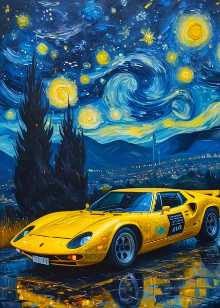 Die Sternennacht Lamborghini Miura Gelb von MIROKKU