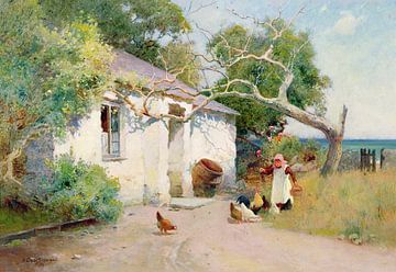 Arthur Claude Strachan,Nourrir les poulets