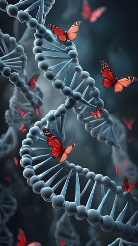 Vlinders dansen op het DNA van het leven