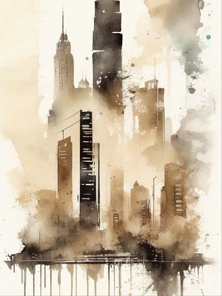 Stedelijke aquarellen II van ArtDesign by KBK
