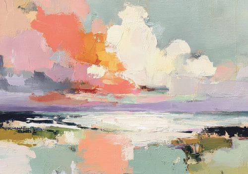Abstract wolkenlandschap in pastel