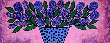 Paarse Bloemen | Bold Blooms in Blue Vase van I ❤ Bloemen