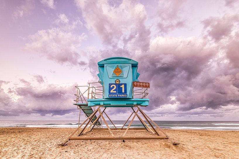 Blue Tower Pastel Clouds by Joseph S Giacalone Photography