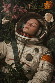 Schlafender Astronaut
