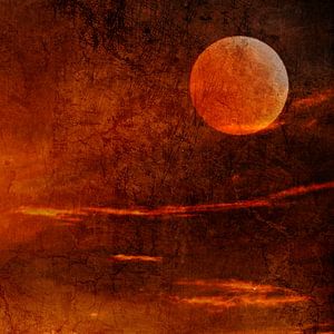 Mond 1. Fantasie in Rot mit Orange