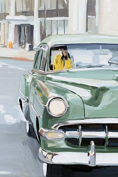 Voiture de collection américaine en ville sur Lauren Wilde