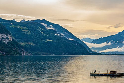 Fischer am Morgen, Thunersee Schweiz