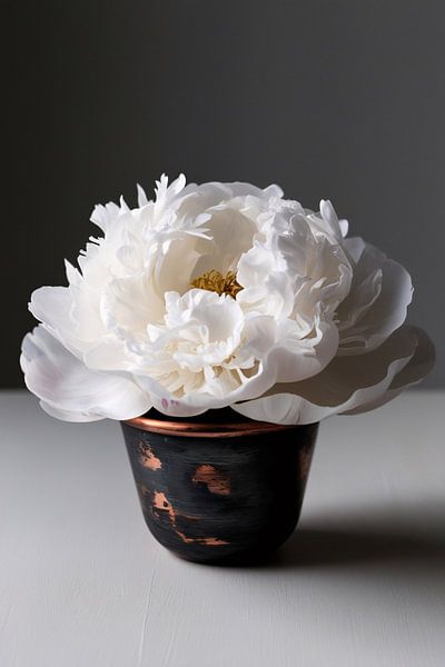 White peony in vase by Imperial Art House