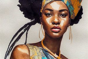 Peinture d'une femme africaine Peinture sur Animaflora PicsStock