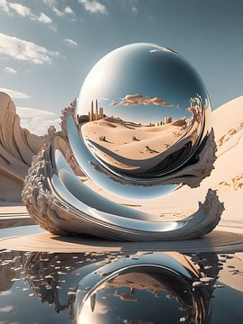 Surrealisme landschap futuristisch van Jolique Arte