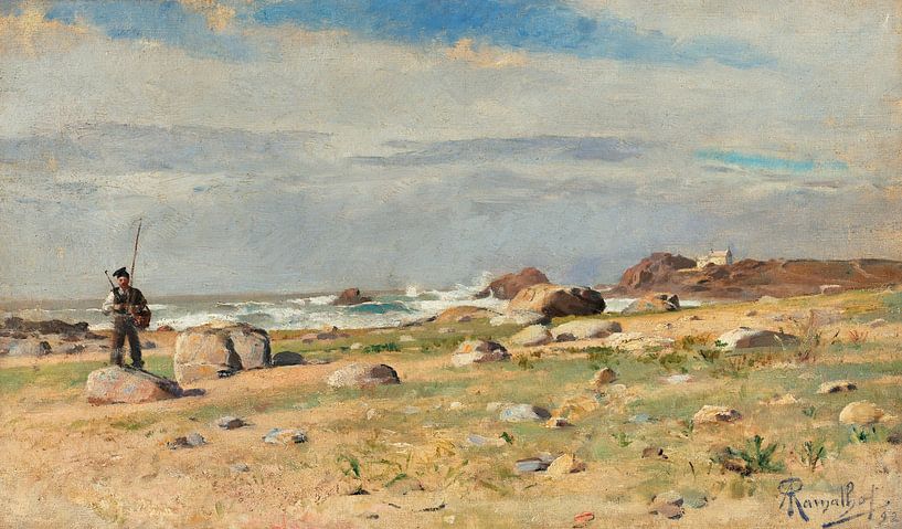 Antonio Ramalho,Beach in Leca,Beach landscape by finemasterpiece