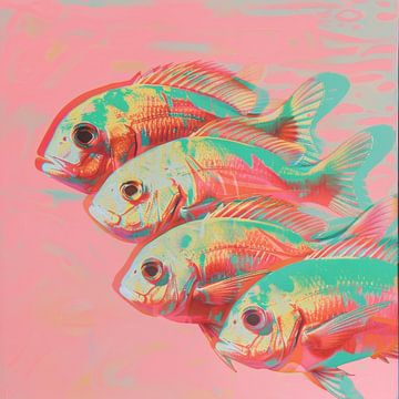 Vissen in pastel kleuren van Imagine